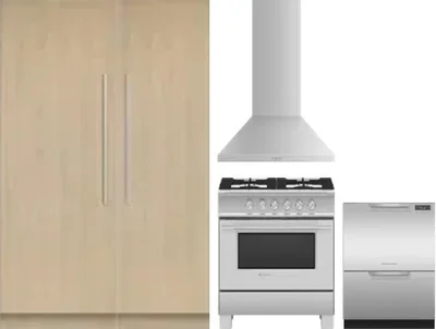 5 Piece Package Includes Refrigerator, Freezer, Range, Hood And Dishwasher